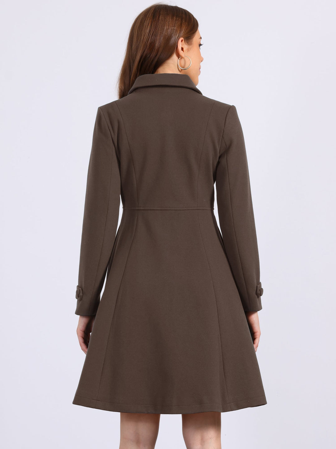 Women's Long Winter Double Breasted Coat | Collared