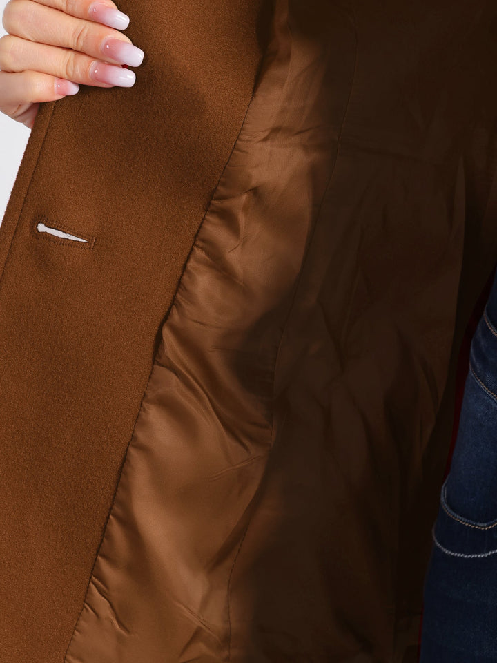 Manteau d’hiver pour femme à boutonnage simple et col | boutonné