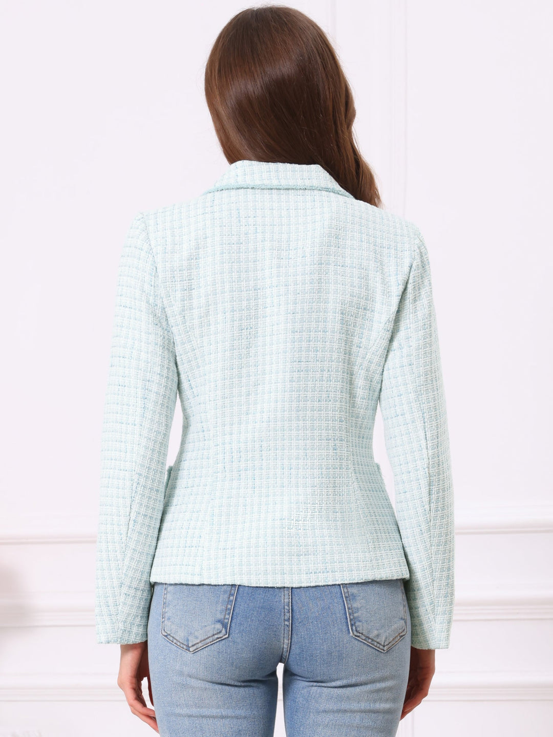 Blazer tricoté à manches longues et coupe ajustée pour femme | Texturé