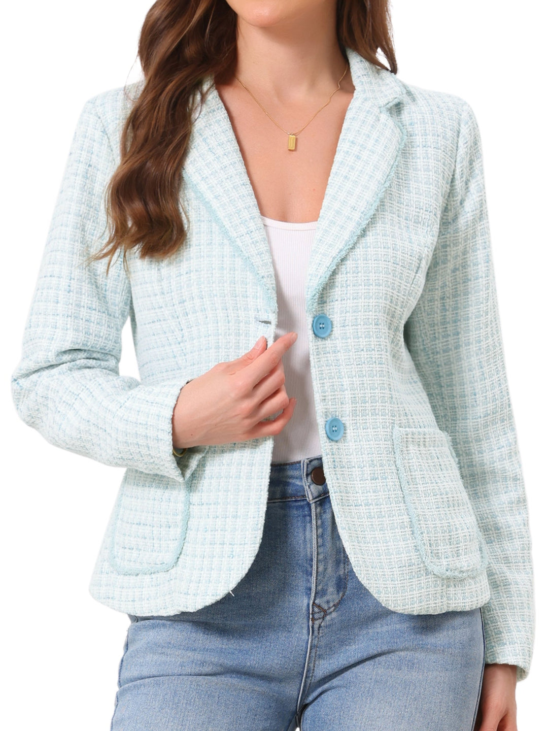 Blazer tricoté à manches longues et coupe ajustée pour femme | Texturé