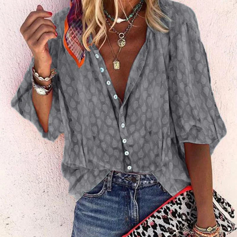 Women's Patterned Summer Shirt | Loose Fit