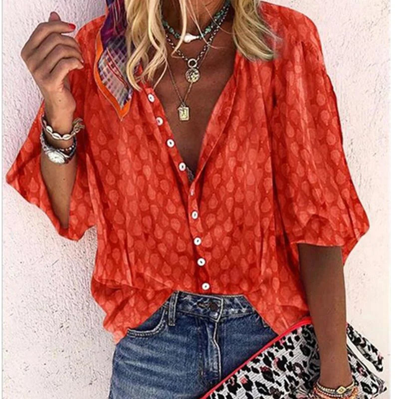 Women's Patterned Summer Shirt | Loose Fit