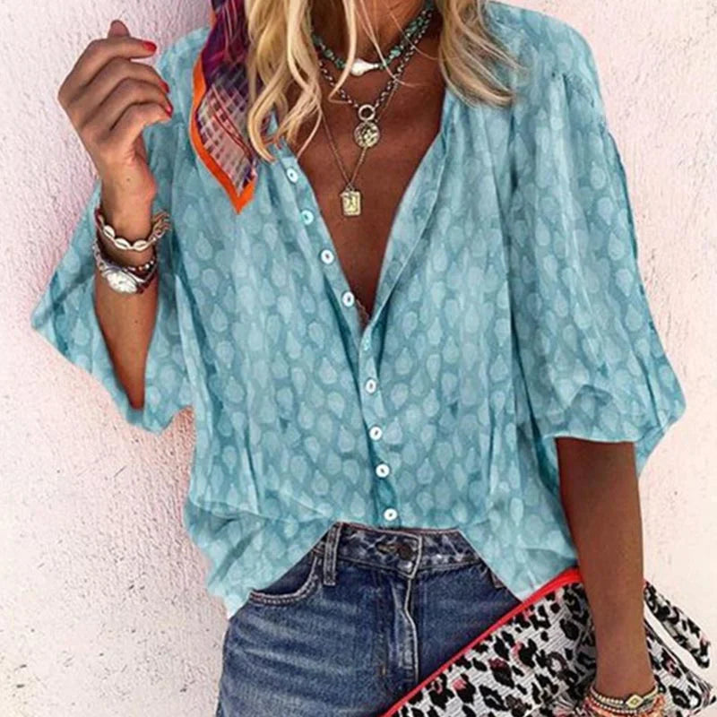 Women's Patterned Summer Shirt | Loose Fit