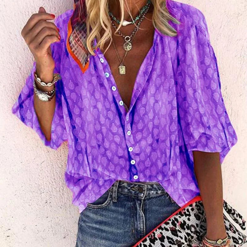 Women's Patterned Summer Shirt | Loose Fit
