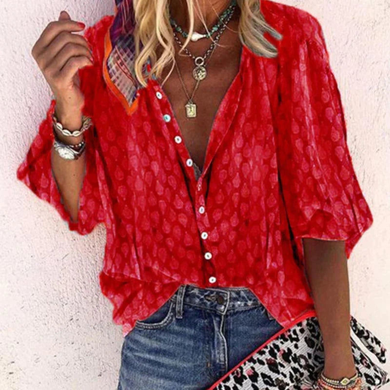 Women's Patterned Summer Shirt | Loose Fit