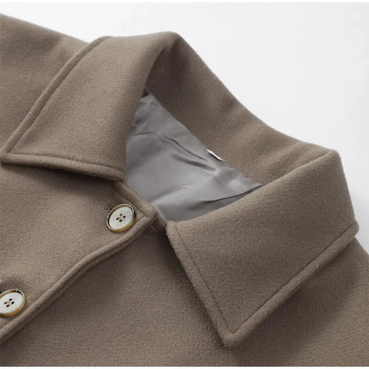 Veste oversize boutonnée à col pour femme | Hiver
