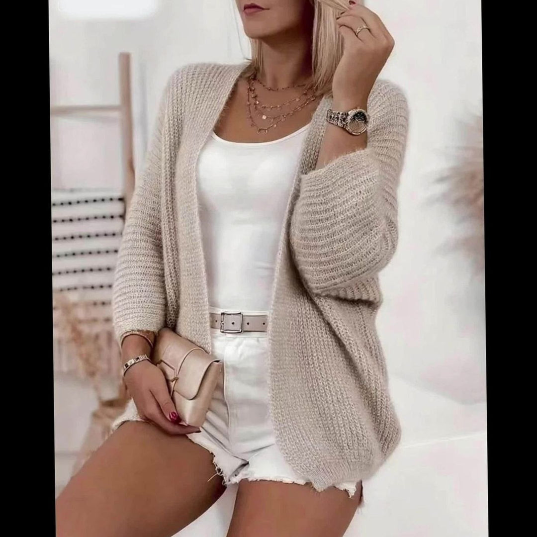 Gilet tricoté à manches longues pour femme | oversize