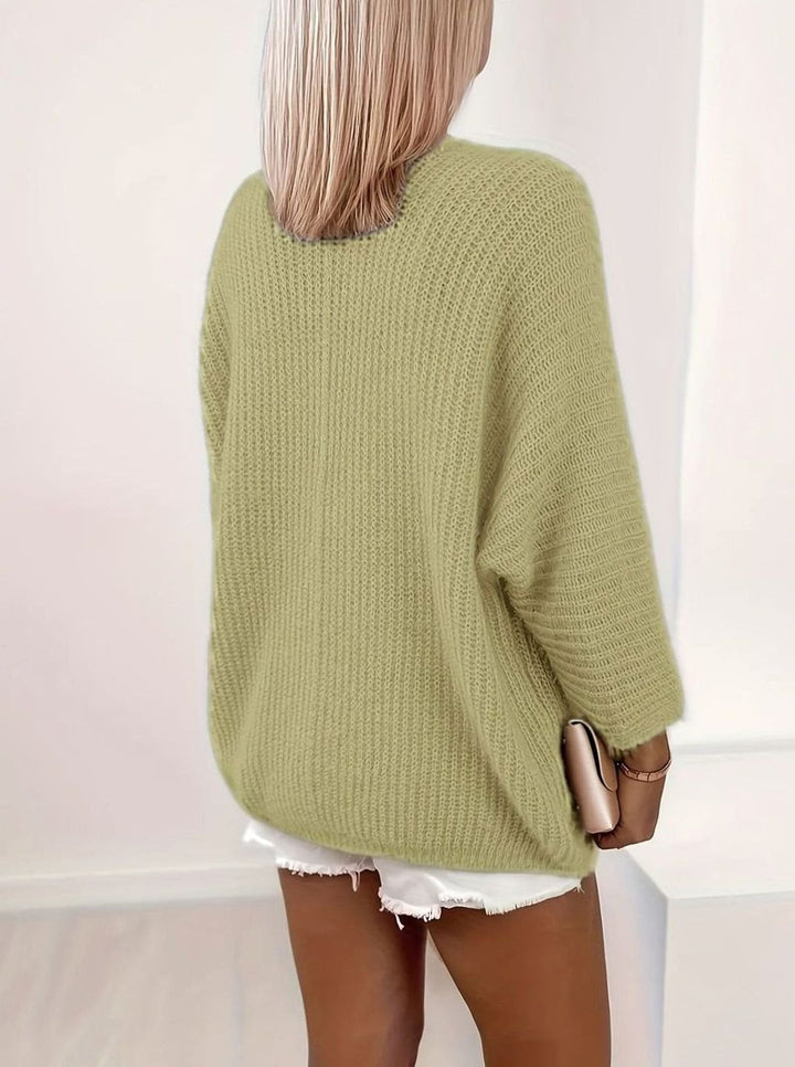 Gilet tricoté à manches longues pour femme | oversize